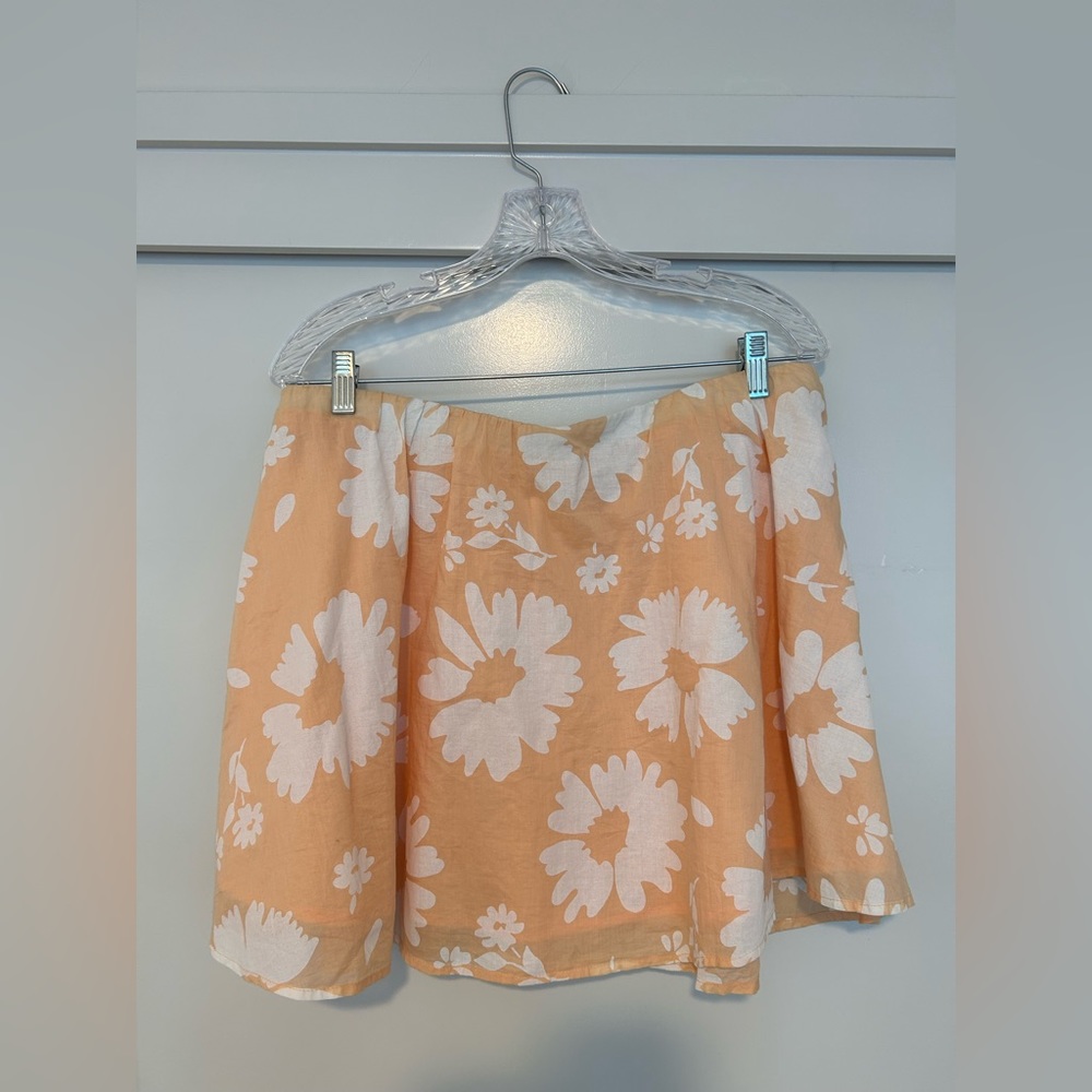 American Eagle Orange Floral Mini Skirt L